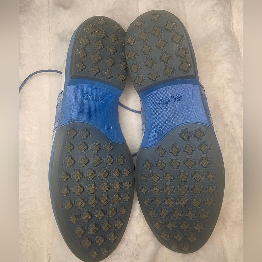 Ecco Women's Athletic Shoes - Blue and White - Picture 4 of 6